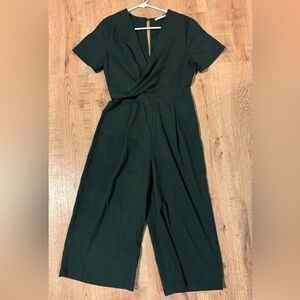 Lush Emerald Green Wide Leg Twisted Top Jumpsuit size Medium